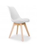 Cadira d'ús polivalent en blanc, negre o gris i peus de fusta ssa122006