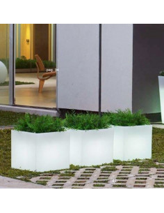 Planter de disseny Narcís amb llum lil1146008 en color blanc