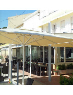 Sun umbrella with lateral curtains screen system pho2005001