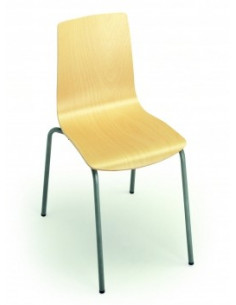 Library chair with structure in chromed spo105003