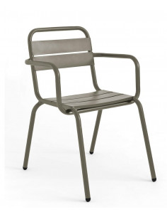 Cadeira de alumínio empilhável sho1145006 com uma poltrona com braços de vinho bordeaux