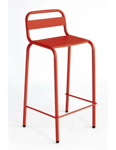 Cadira apilable alumini color vermell per a terrassa i exterior