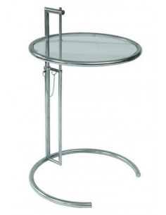 Replica alta calidad mesa auxiliar de diseño en cristal regulable en altura