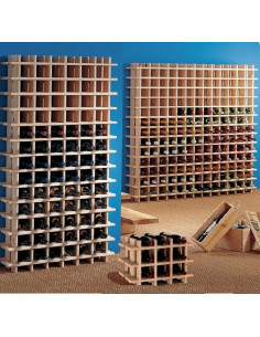 Bottle-rack for 9-169 bottles in solid wood natural pine comp 2016001