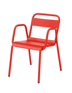 Cadira amb braços, retro galvanitzat per a ús exterior apilable sho1145011