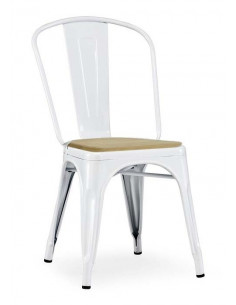 Menjador cadira metàl·lica i seient de fusta sho104008