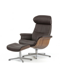 Relax swivel chair Timeout sdi887001 in brown color leather