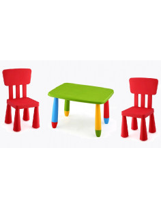 mesa infantil retangular cpu2005001 com cadeiras em jogo