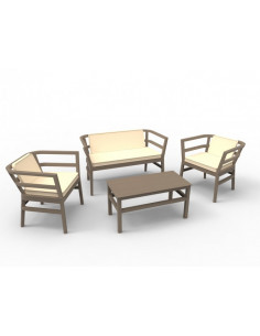 Sofà conjunt de terrassa feu CLIC CLAC amb sofà, butaca i taula de cafè