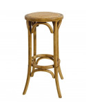 Wooden stool with seat in grid sta2013001