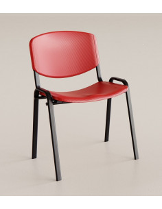 Stackable chair in metal structure with plastic seat sop72017