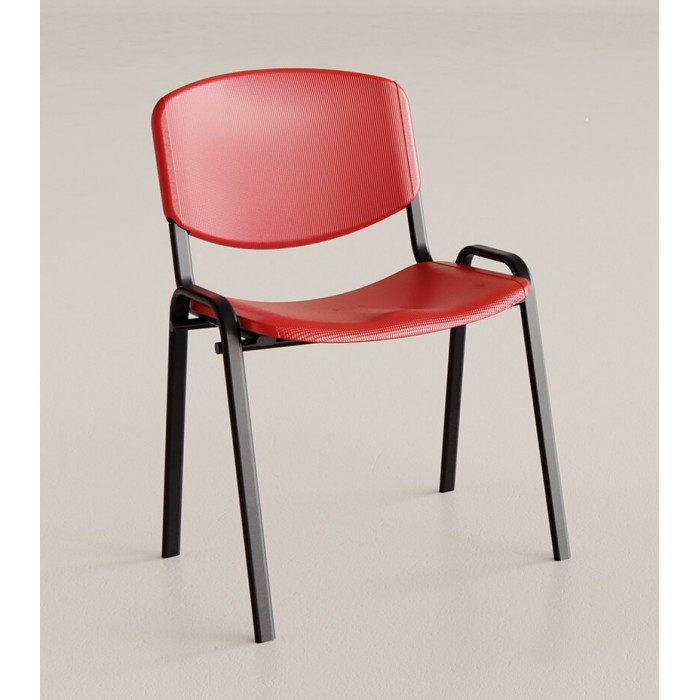 Stacking Chairs ▷ Stackable chair in metal structure with plastic seat | Office furniture