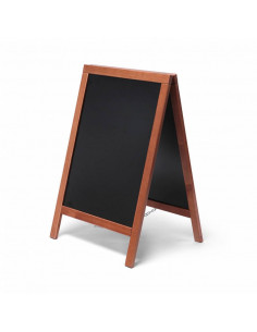 Pissarra plegat estand per a restaurant amb marc negre de fusta ppi2032001