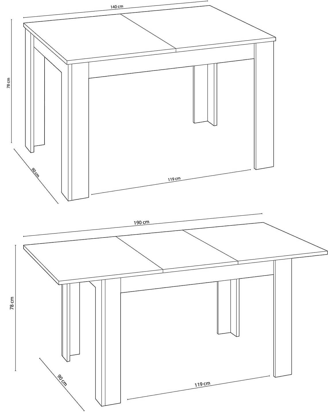 PRACTICO extendable dining table