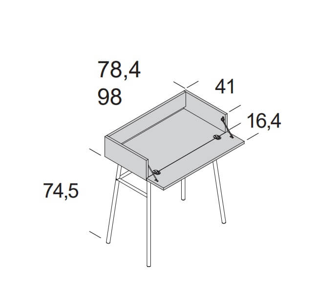 Misure tavolo scrivania pieghevole minimalista di design