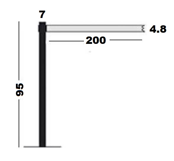 Medidas postes separadores con cinta para delimitar espacios