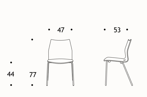 Medidas silla polivalente apilable de diseño para oficina y contract