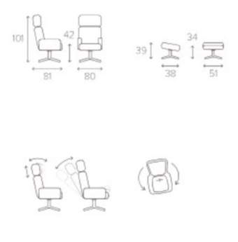 Measures des fauteuils relax TimeOut de Confort