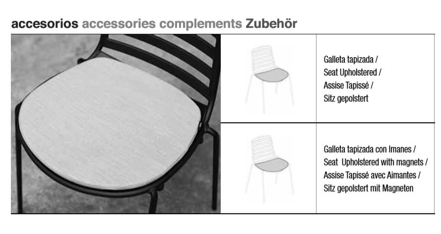 Acessório: Almofada para cadeira Enea Design Street Cadeira para cadeira Enea Design Street com assento estofado (almofada removível)